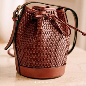 Sezane Mini Farrow Bag natural heritage braided leather